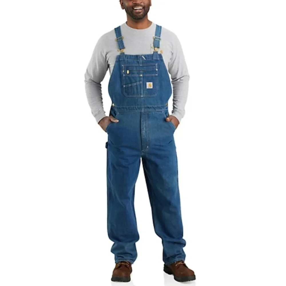 Carhartt Mens Denim 100% Cotton Overalls Blue Size 36 - Picture 4 of 11